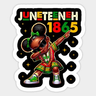 Juneteenth Dabbing Black Girls Queen Melanin Brown Skin Dab Sticker